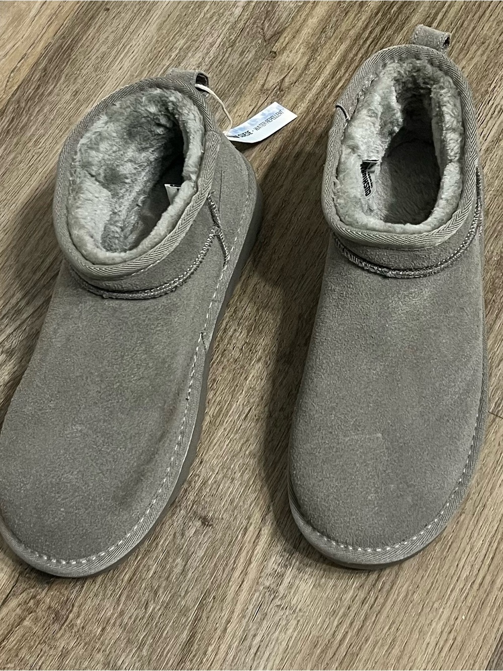 Women’s Cushionaire Cozy Faux-Suede Booties in Gray